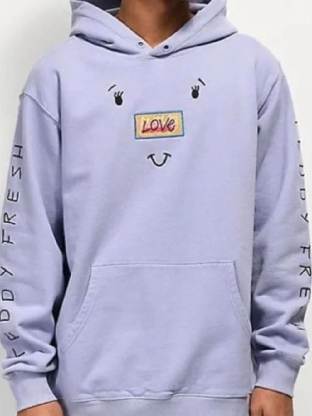 Teddy Fresh Men's Love Face Graphic Pullover Hoodie Size Medium 36617